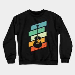 Vintage Style Concert Style Acoustic Guitar Retro Colors Crewneck Sweatshirt